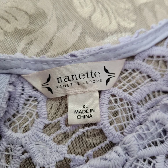 NWT Nanette Lapore Lace Sleeveless Top in Lavender Purple Zipper in Back - Picture 16 of 17